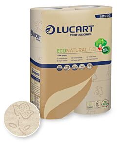 Lucart EcoNatural 6.3 Toilettenpapier, 3-lagig., 250 Blatt, 5 x 6 Rollen