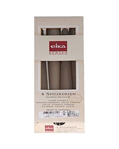 Bolsius Spitzkerzen 4er-Packung 245 x Ø23 mm, grau (sand)